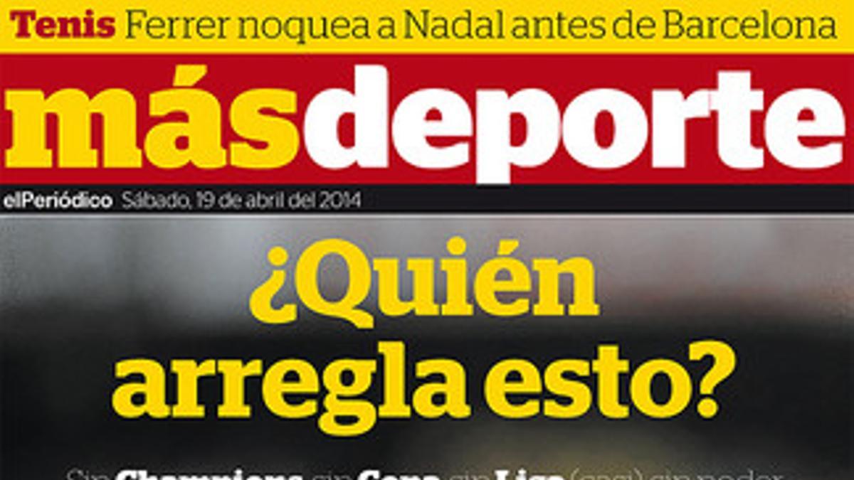 Portada del suplemento 'Más Deporte' de este sábado