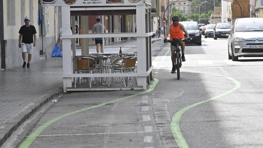 El sinuoso trazado del carril bici de Burriana, antes de los retoques tras las críticas vecinales