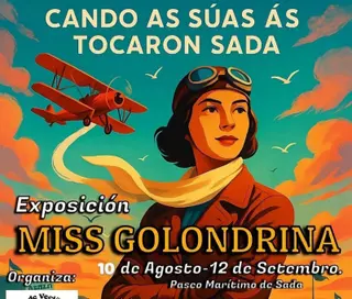 Vecinos de Sada homenajean a una piloto «pionera» con una muestra al aire libre