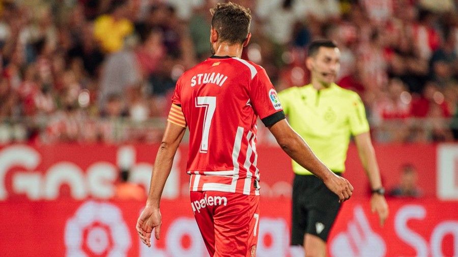 Stuani, en el partido que jugó el Girona en Montilivi ante el Getafe.