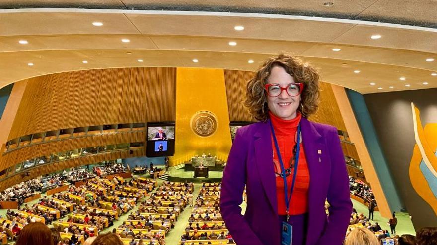 La consellera d'Igualtat i Feminismes, Tània Verge, a la seu de l'ONU, a Nova York