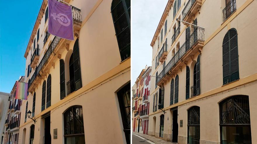 El Ayuntamiento de Palma quita las banderas feminista y LGTBI del centre social Flassaders a petición de Vox