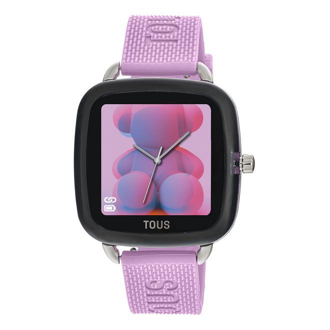 Reloj smartwatch con correa de silicona rosa