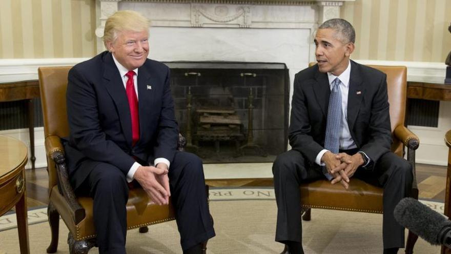 Trump y Obama durante su reunión en noviembre.