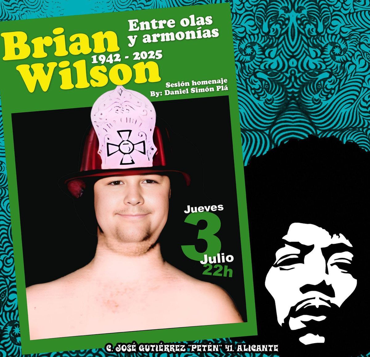 Cartel de la sesión en homenaje a Brian Wilson en Alicante