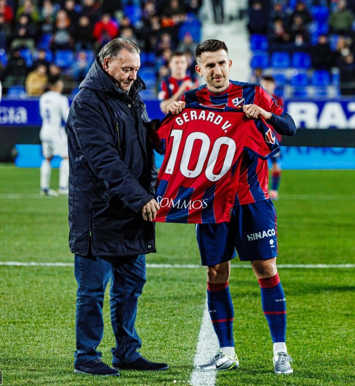 Gerard Valentín, durante su etapa en la SD Huesca