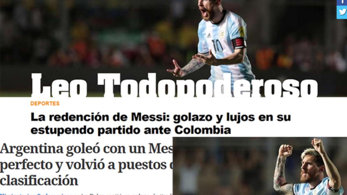 Algunas de las portadas de la prensa Argentina tras el partido contra Colombia