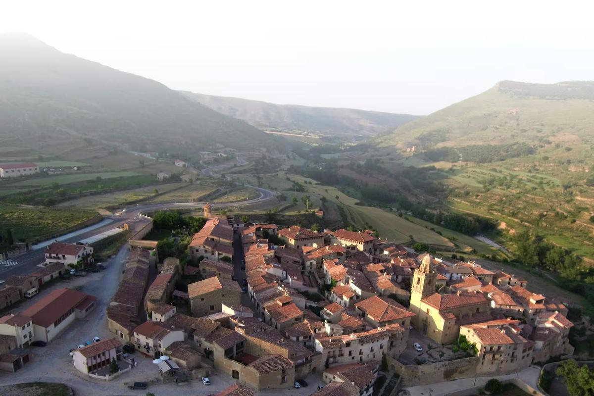 Vista aérea de Mirambel.