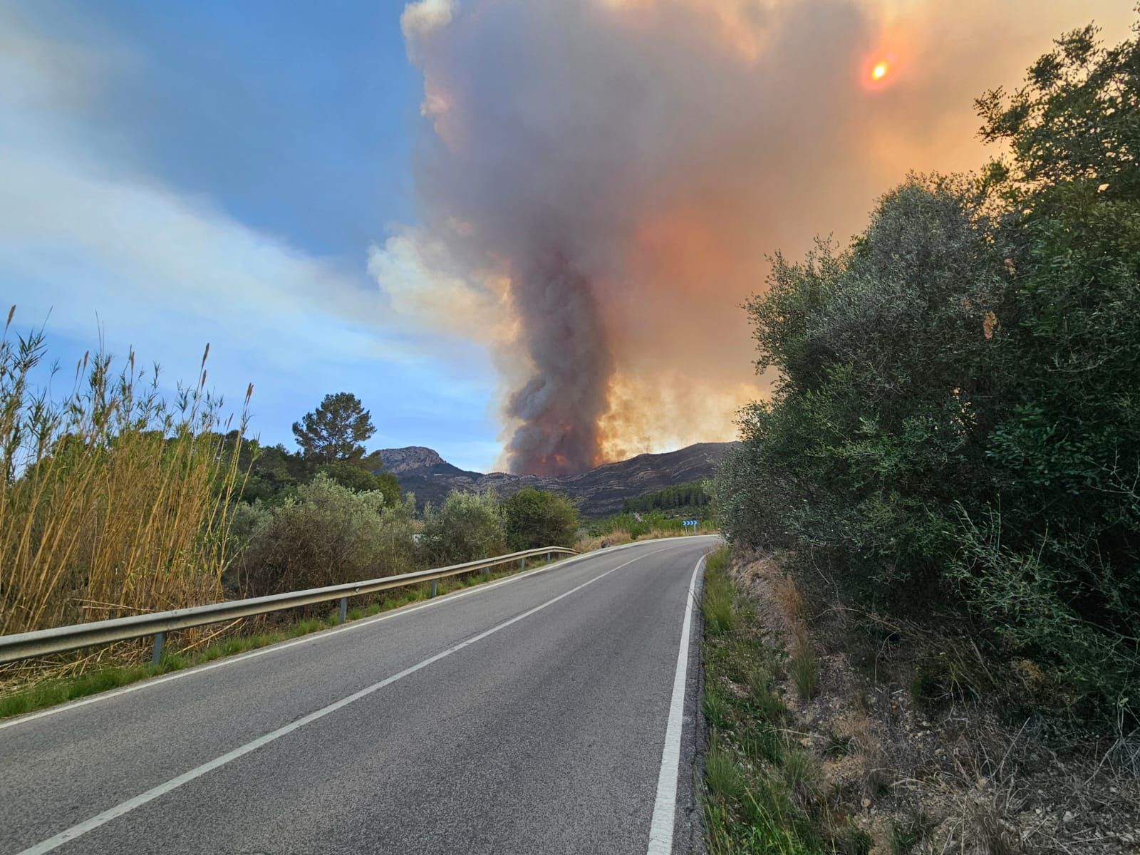 Incendio forestal en la Serra Ferrer, entre Tàrbena y Xaló