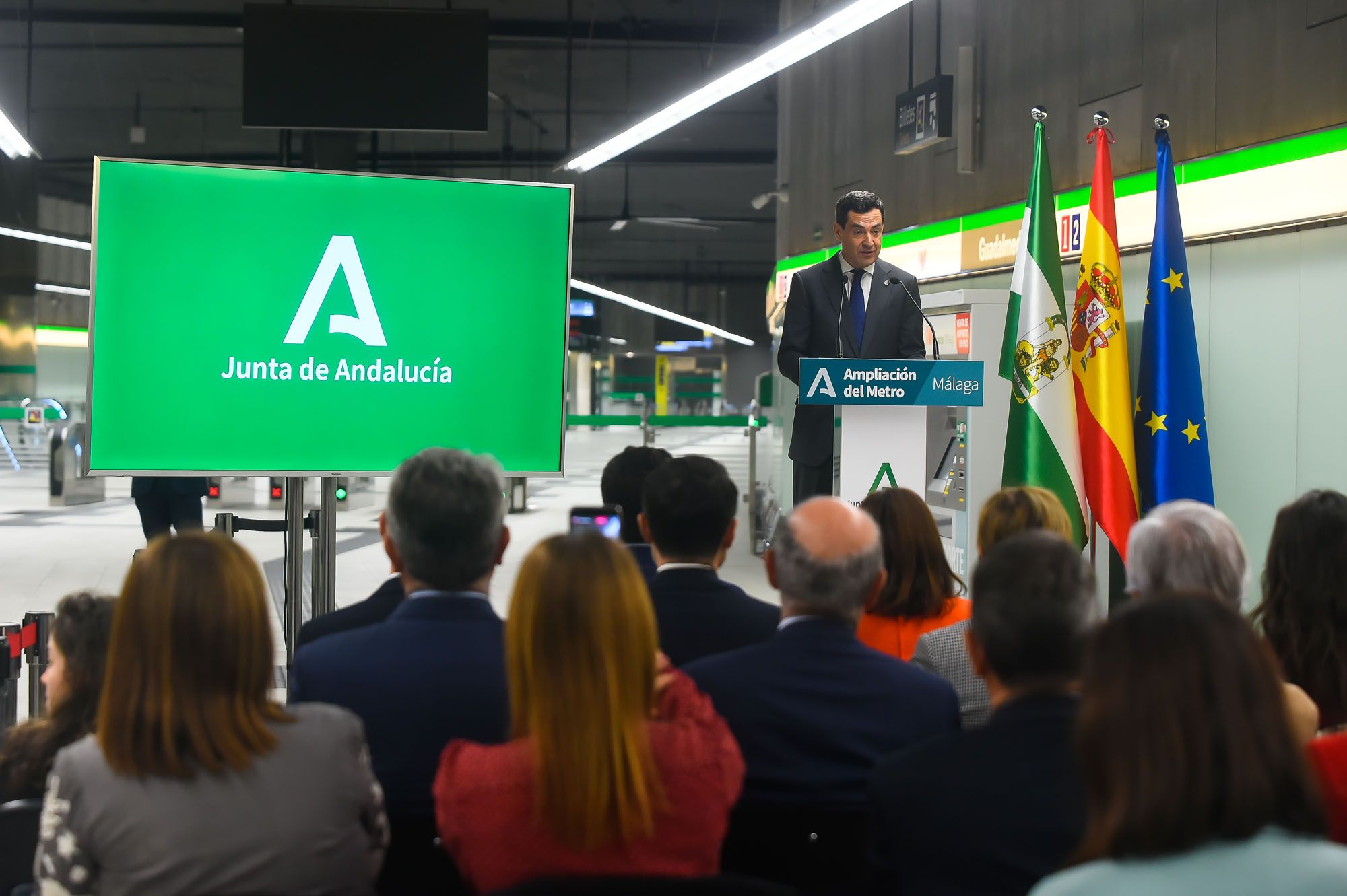 Colocación de la primera piedra de la ampliación de la Línea 2 del metro de Málaga. Álex Zea