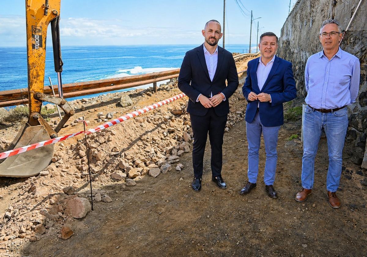 Teodoro Sosa, Julio Mateo y Tine Martín visitan la obra de El Frontón