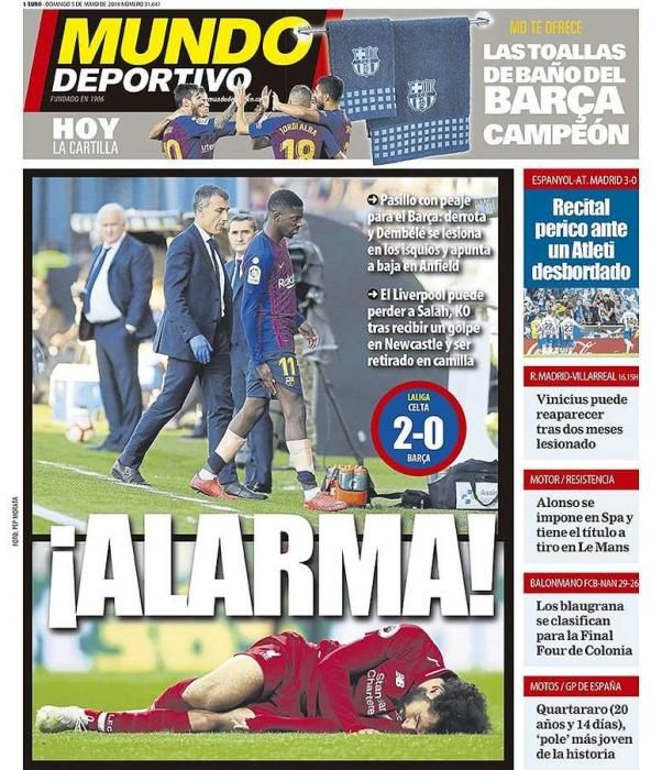 Portada MUNDO DEPORTIVO domingo 5 de mayo de 2019.