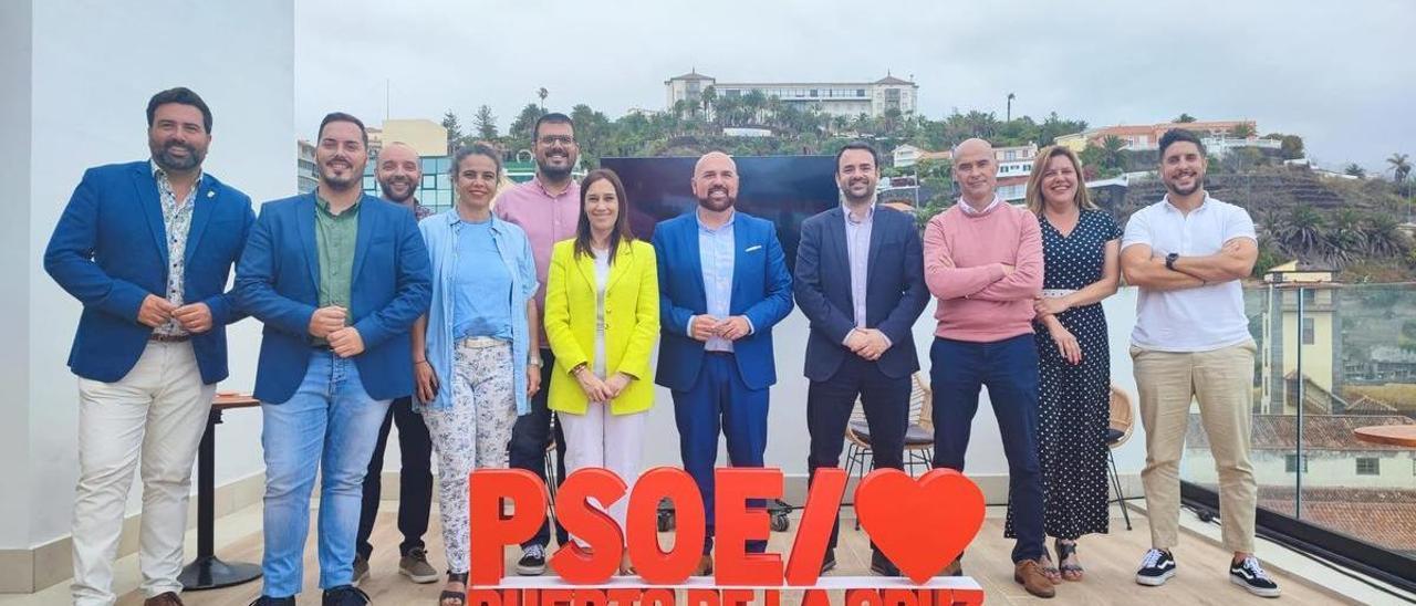 Miembros del PSOE tinerfeño en la rueda de prensa de este jueves 30 de junio