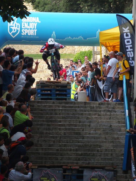 Un moment de l''Urban Downhill Show a la Pujada Sant Domènec