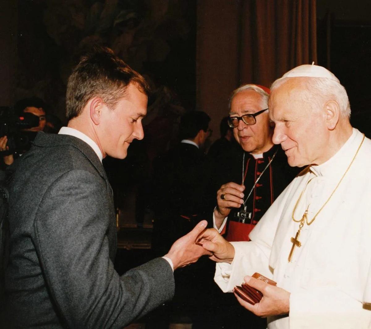 Javier Sartorius amb el papa Joan Pau II