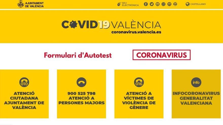 El ayuntamiento centraliza toda la información de la crisis en coronavirus.valencia.es