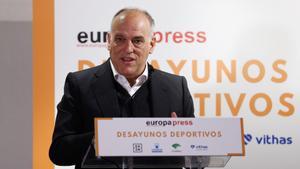 Javier Tebas, presidente de LaLiga, en un acto.