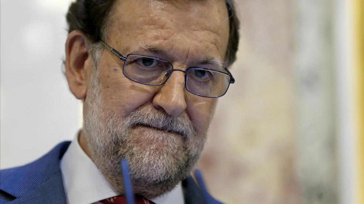 El presidente del Gobierno en funciones, Mariano Rajoy, en una reciente comparecencia en Madrid