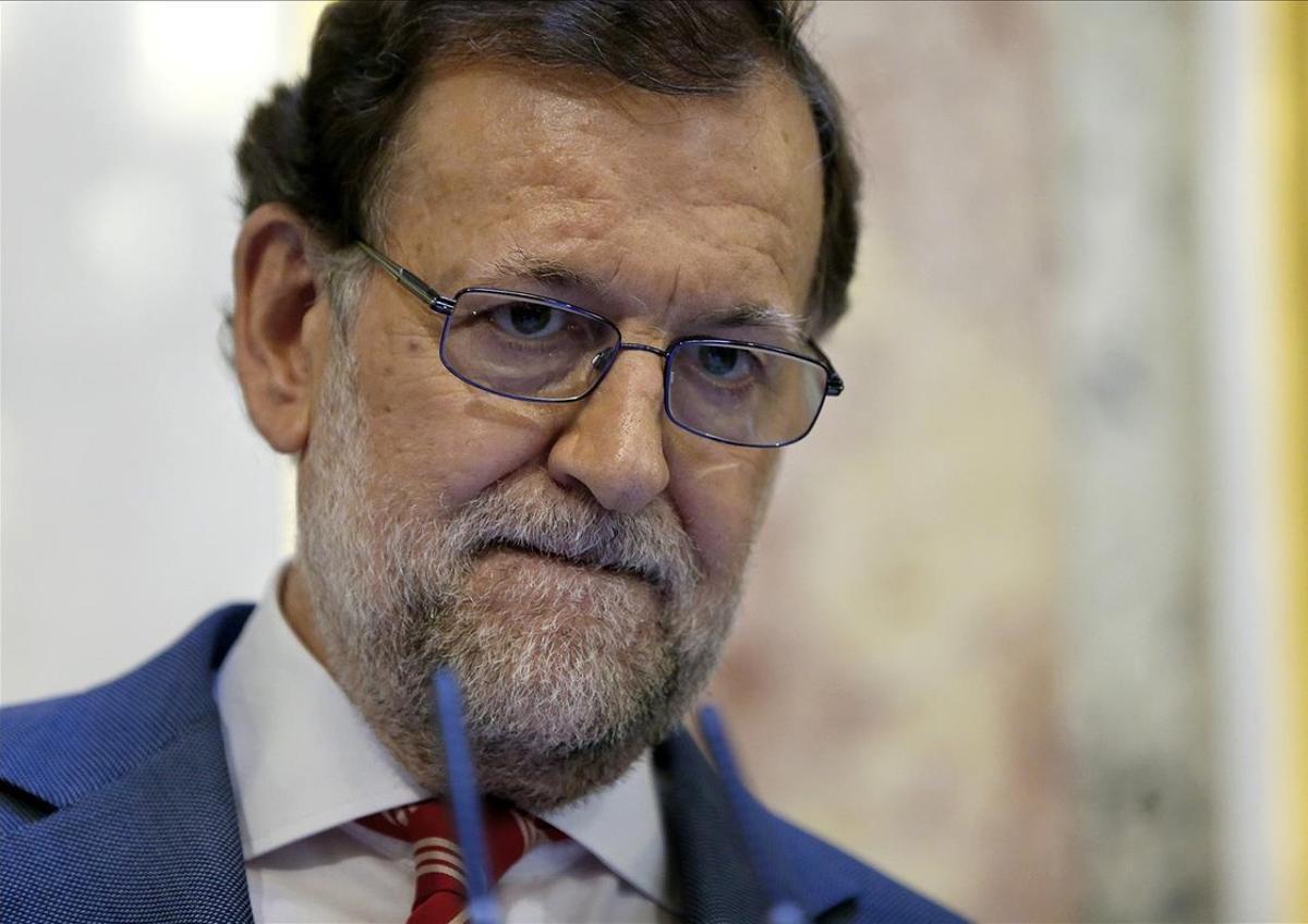 El presidente del Gobierno en funciones, Mariano Rajoy, en una reciente comparecencia en Madrid