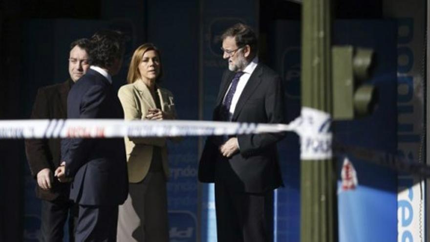 Rajoy visita la sede del Partido Popular
