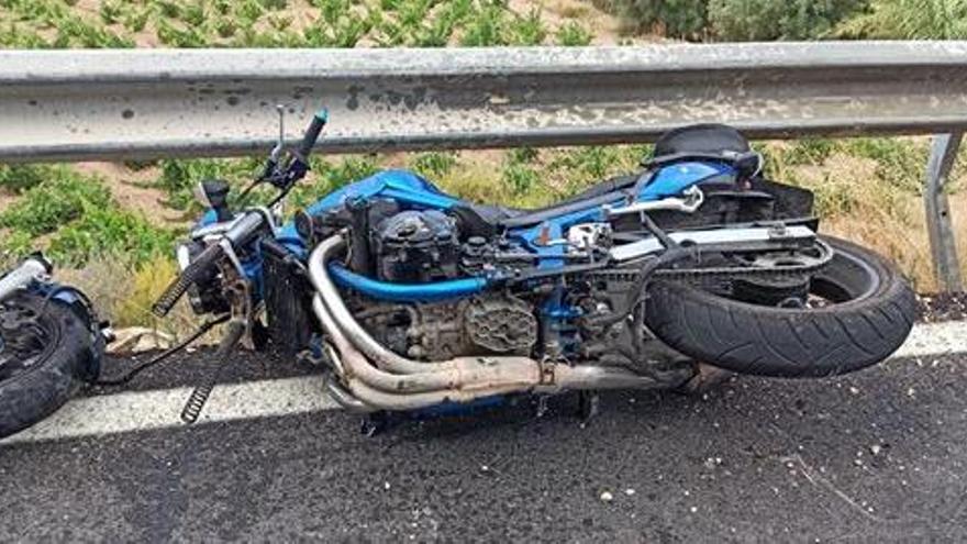 Estado de la motocicleta tras el accidente.