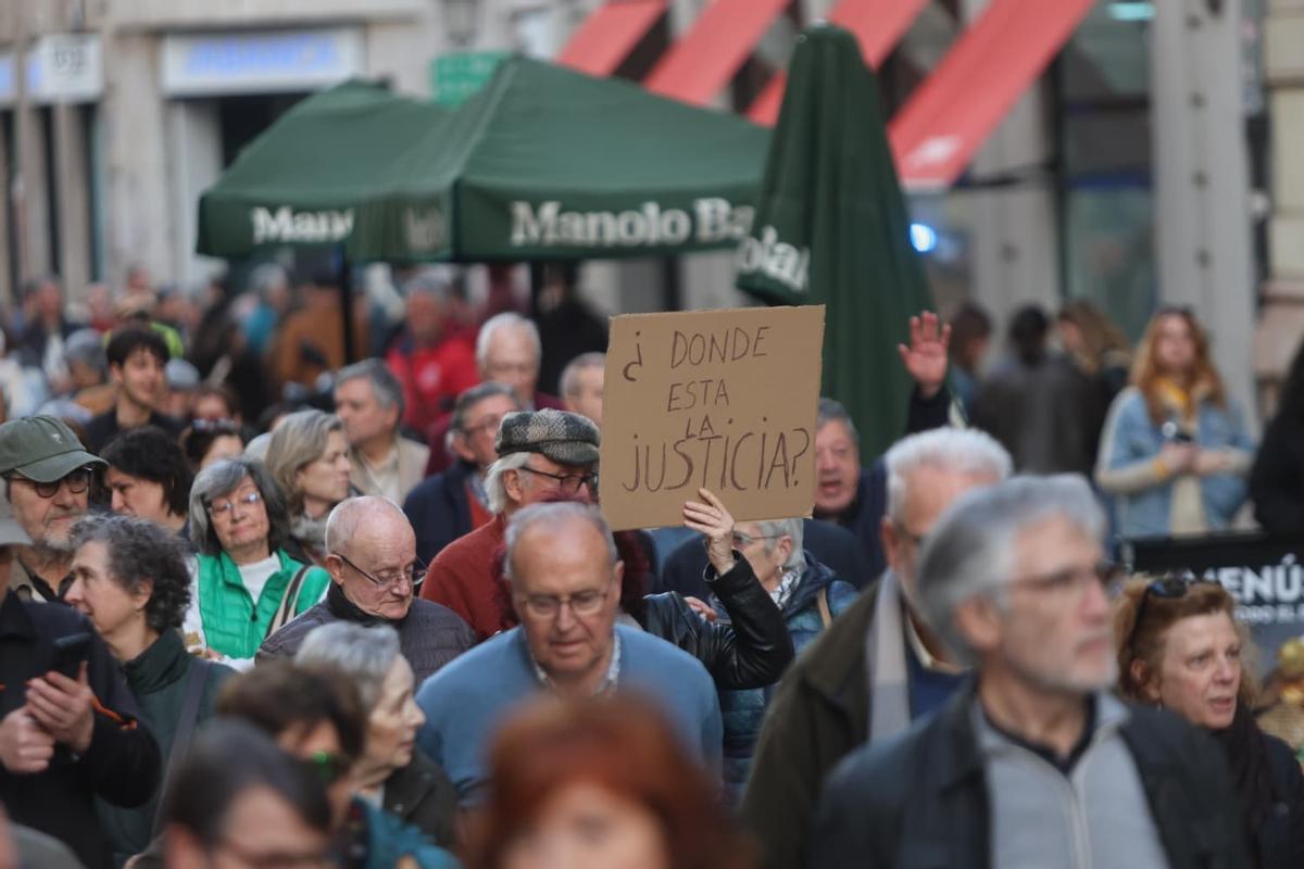 Miles de personas recorren València en la primera manifestación contra Mazón tras su citación como testigo