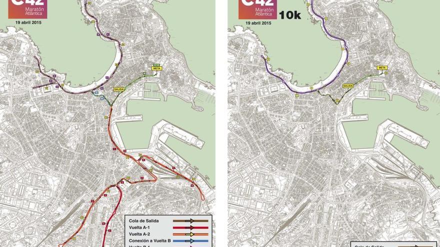 Cambios de circulación por la Maratón Coruña 42 del domingo