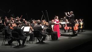 La soprano Ofèlia Sala, durante el concierto de homenaje a Victoria de los Ángeles. 