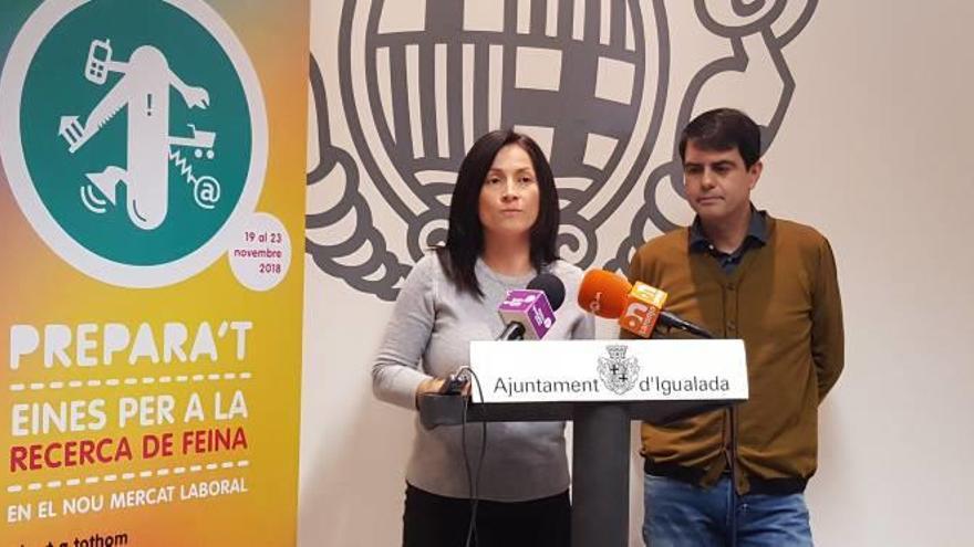 Paula Arias, gerent de la UEA, amb Marc Castells, alcalde d&#039;Igualada