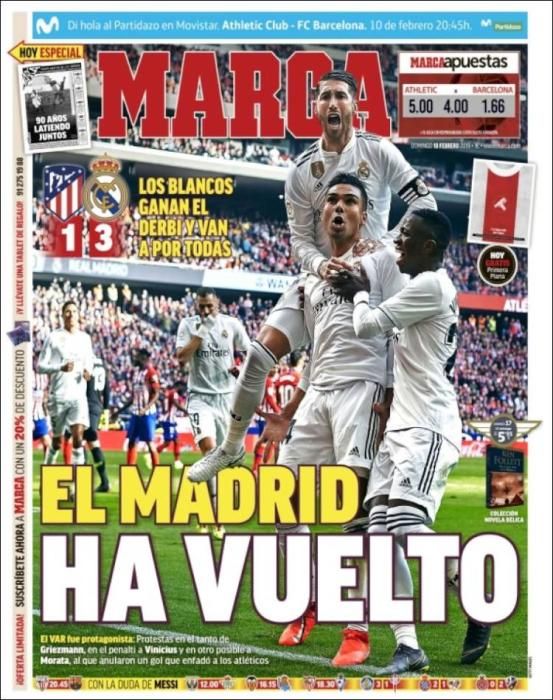 Portada MARCA domingo 10 de febrero 2019