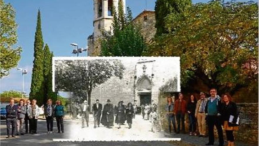 Refotografia de la plaça del Monestir dintre del taller «Del record a la mirada» feta per Ricard Martínez.