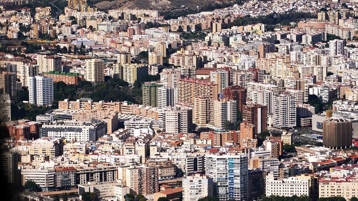 Una vista aérea de Málaga capital.