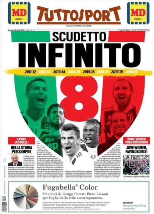 Portada TUTTOSPORT domingo 21 de abril de 2019