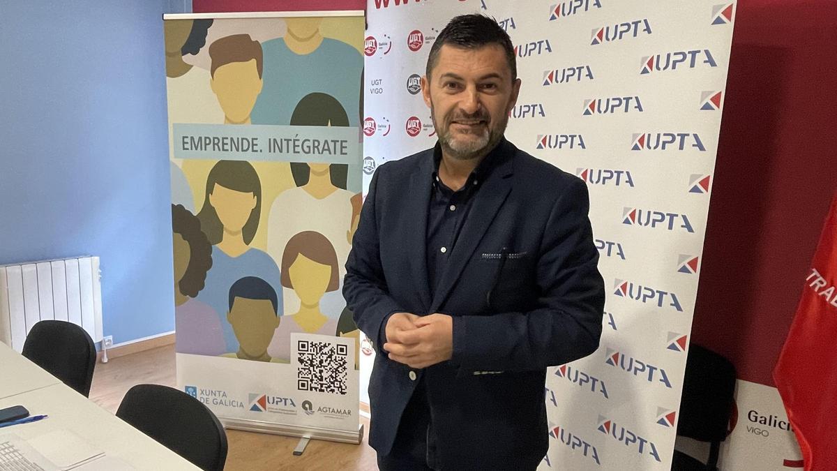 Eduardo Abad, presidente de UPTA, este jueves en la rueda de prensa celebrada en Vigo.