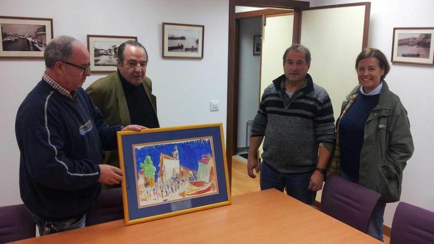 Donan a la Cofradía llanisca un cuadro del pintor local Jesús Palacios