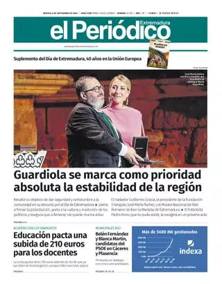 Consulta la portada en papel de El Periódico Extremadura este martes, 8 de septiembre.