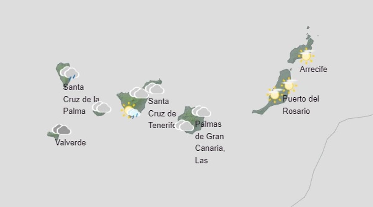 Gráfico del tiempo en Canarias para este domingo, 29 de octubre