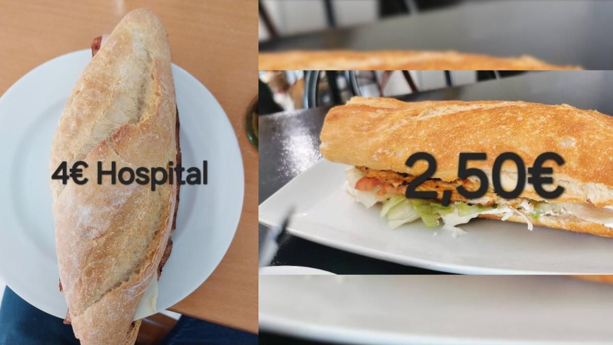 Comparativa de los precios del Hospital Virgen de la Concha y cafeterías de alrededor