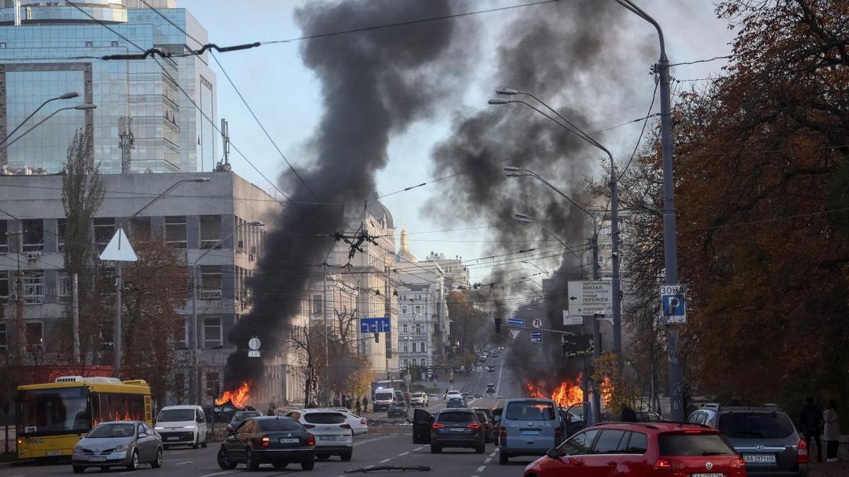 Bombardeo en Kiev.