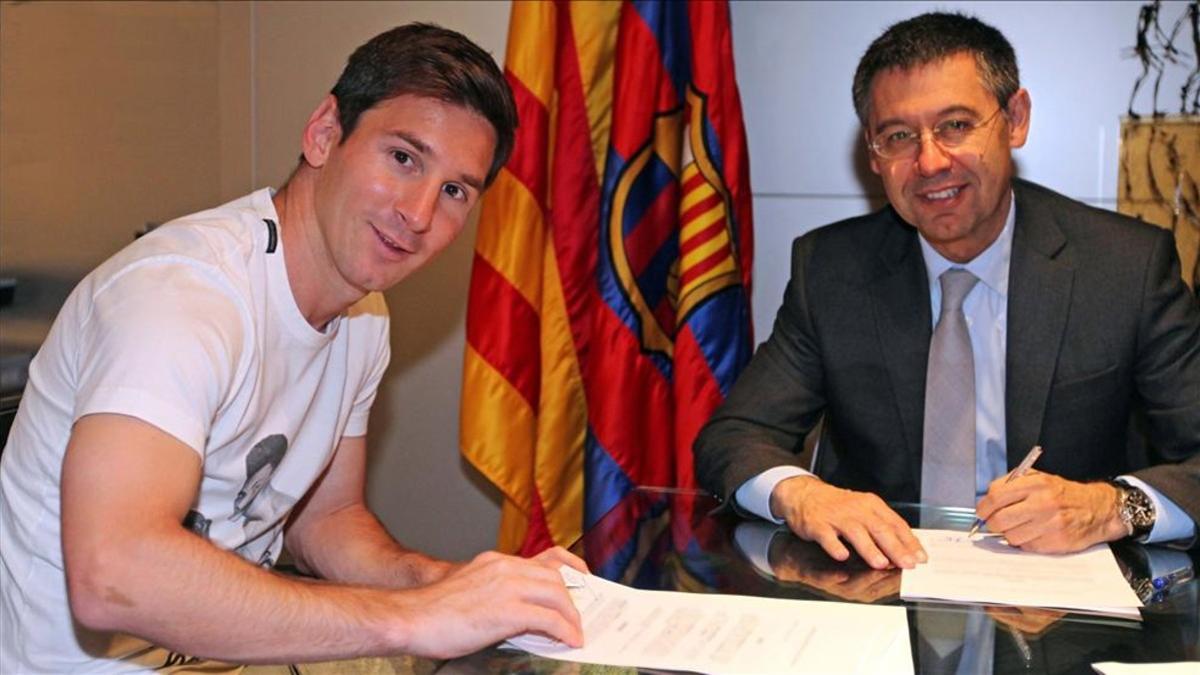 Messi firmó su último contrato en mayo de 2014