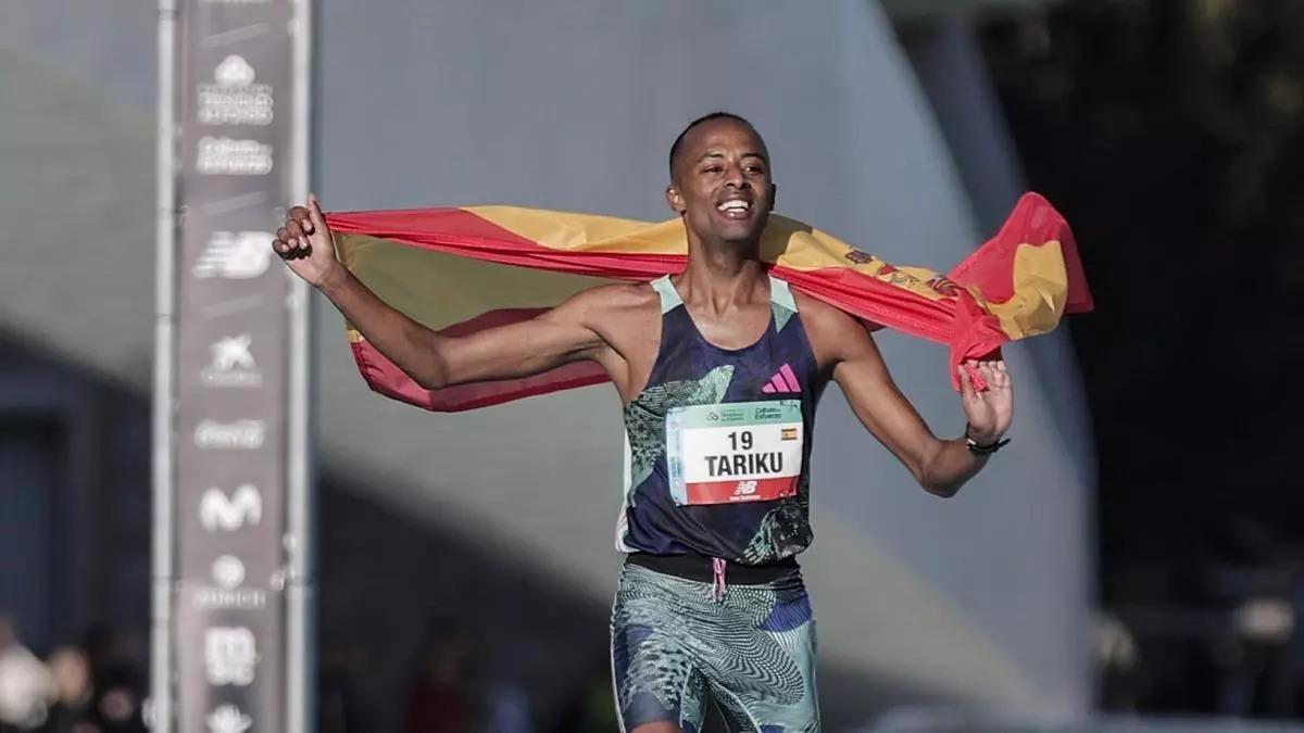 El atleto gallego Tariku Novales, campeón de España de maratón.