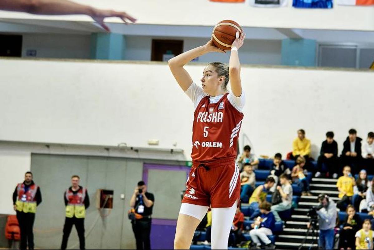 Kamila Borkowska, en un partido con Polonia.