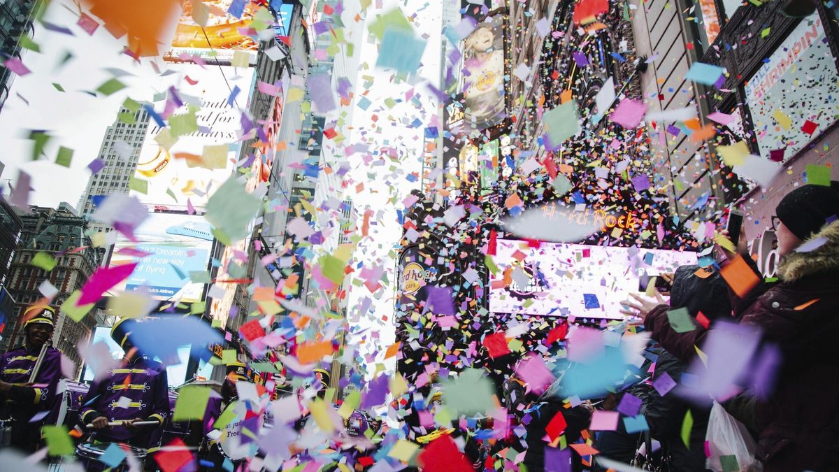 Celebración del fin de año en Nueva York.