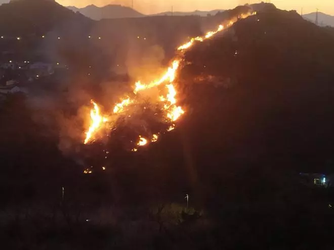Extinguido un fuego en el monte en el barrio de La Corta