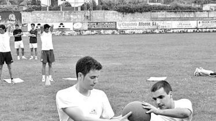 Un entrenamiento en el campo de Ferrota.