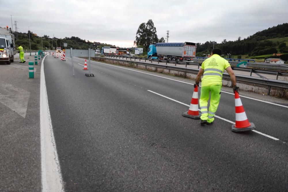 Obras en la autopista "Y" a la altura del Montico