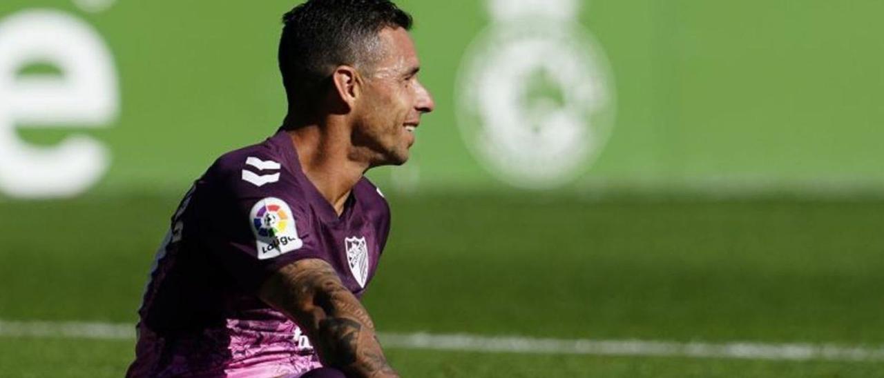 Rubén Castro, referencia ofensiva del Málaga CF, apenas dispuso de ocasiones de gol en El Sardinero. | LALIGA