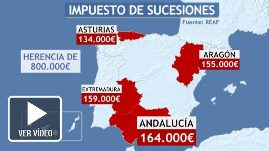 Así es el mapa del impuesto de sucesiones en España