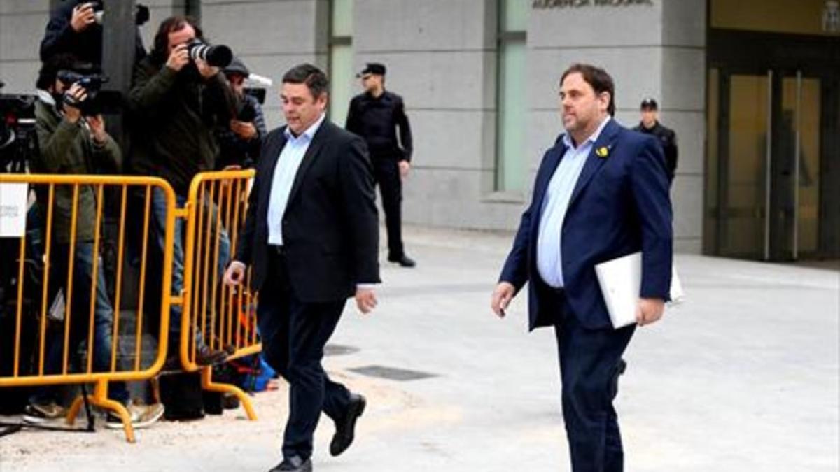 Oriol Junqueras, a su llegada a la Audiencia Nacional.