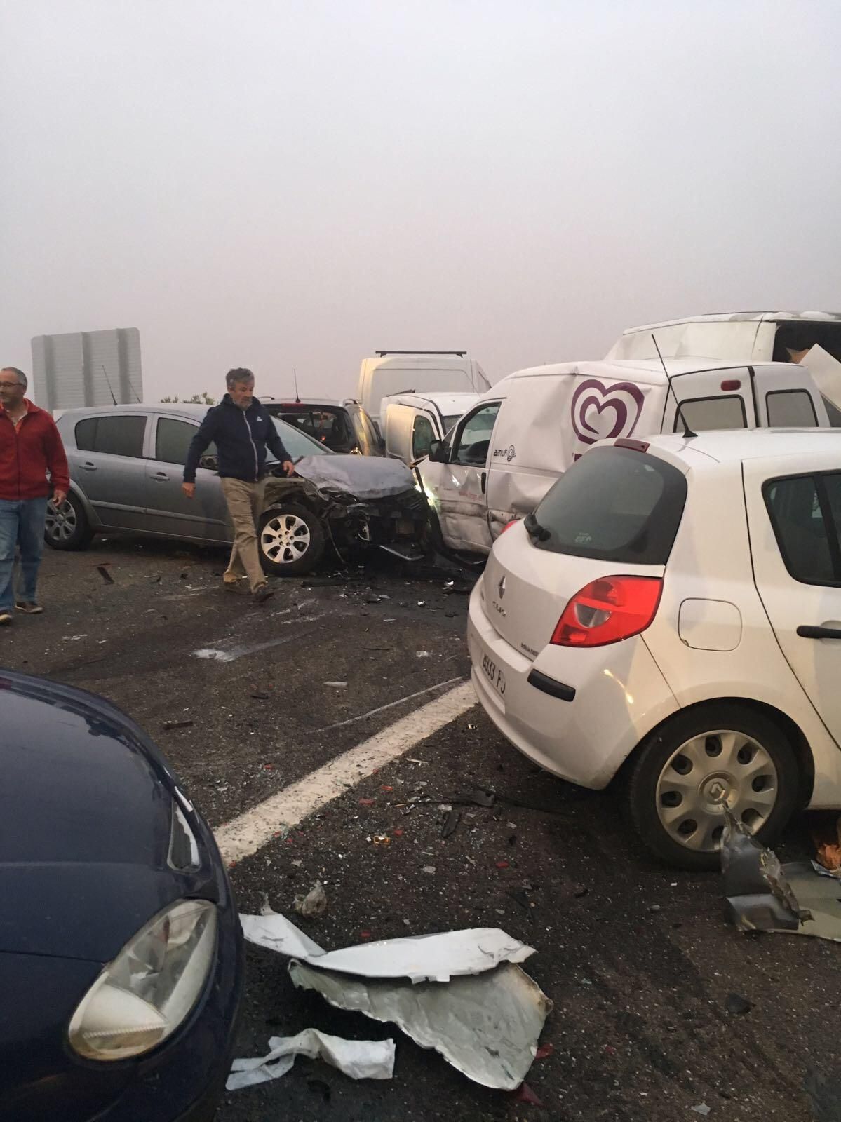 Accidente múltiple en Galisteo